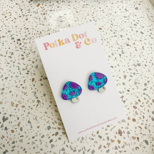 Blue Mushroom Studs