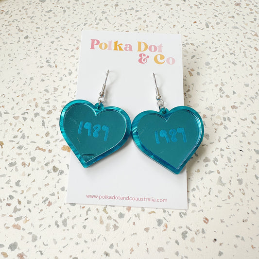 1989 Heart Earrings