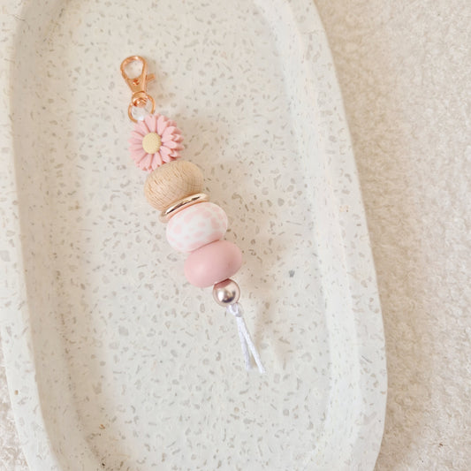 Blush Daisy Keychain