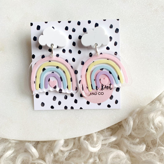 Pastel Clear Rainbow Dangles