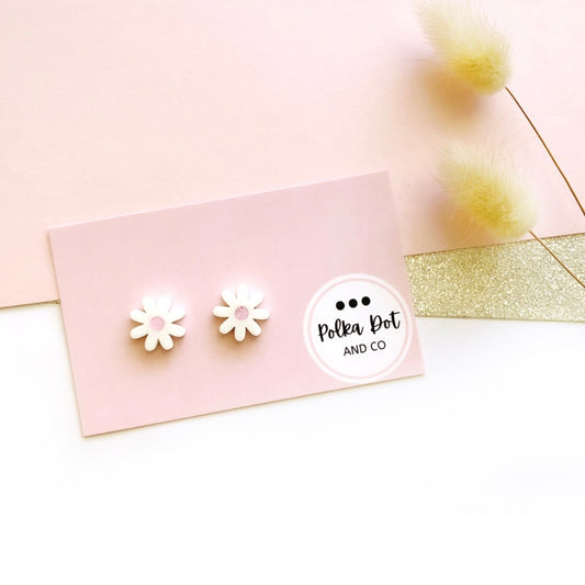 Pink Daisy Studs